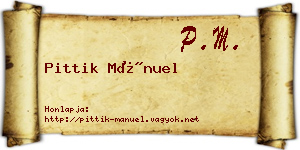 Pittik Mánuel névjegykártya